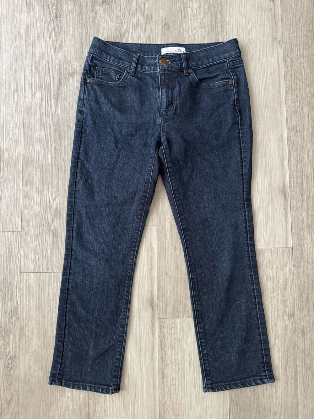 Ann Taylor Loft Modern Kick Crop Dark Wash Jeans Size 2 26
